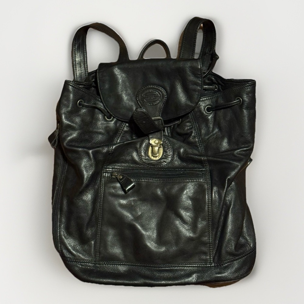 Vintage Eddie Bauer Cowhide Leather Backpack Bag Luggage Carry On Expedition
